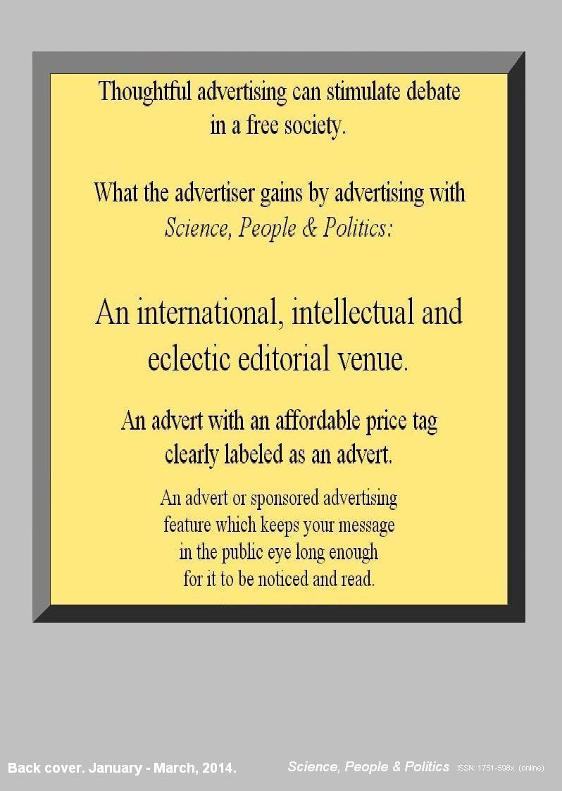 Science, People & Politics, Issue One, 2014